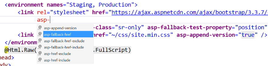 Syntax Highlighting and IntelliSense in ASP.NET Core razor files