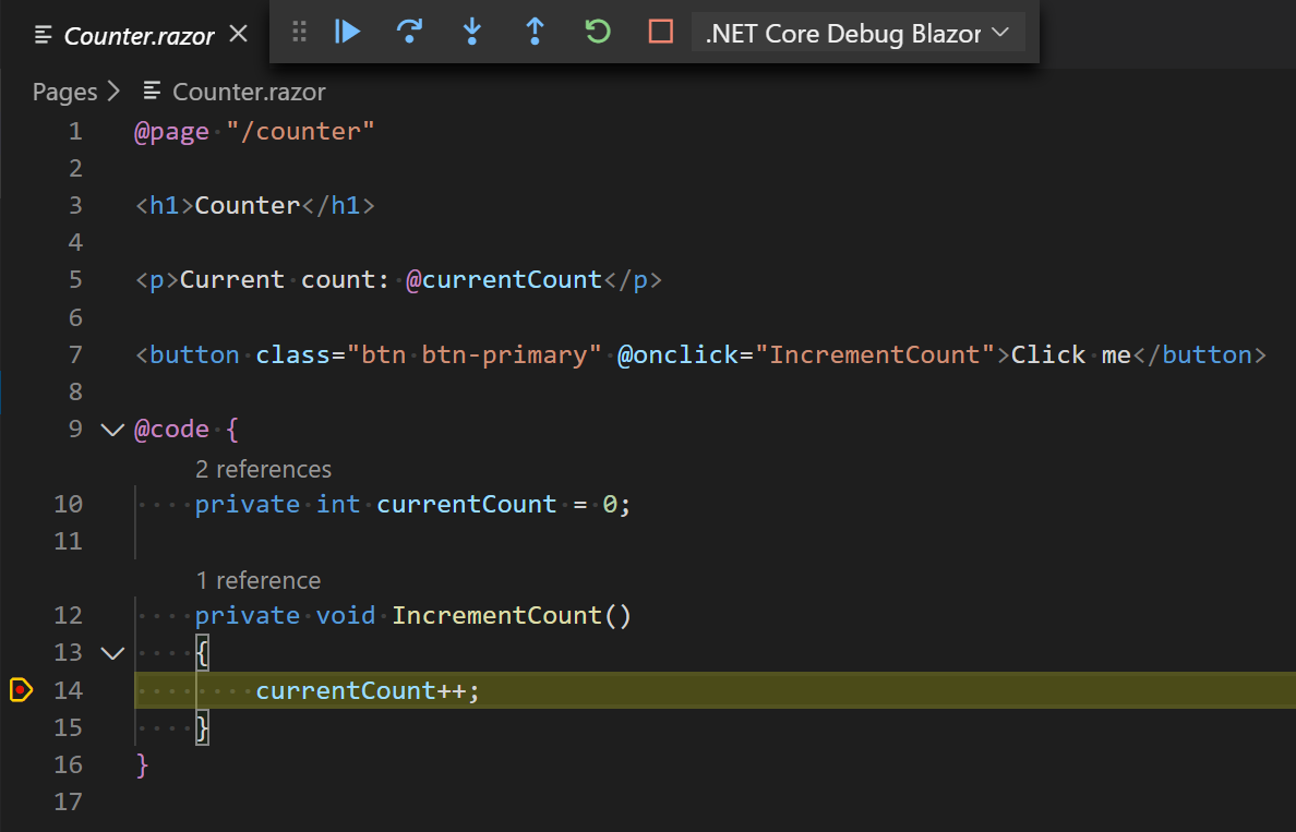 Debug Counter in VS Code