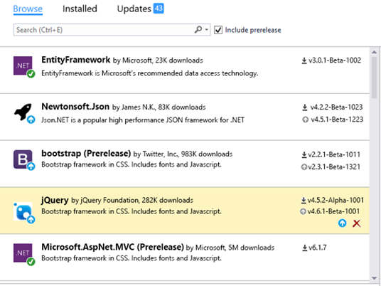 Prototype Package List