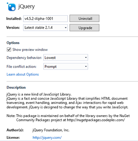 Prototype Package Details - Project View