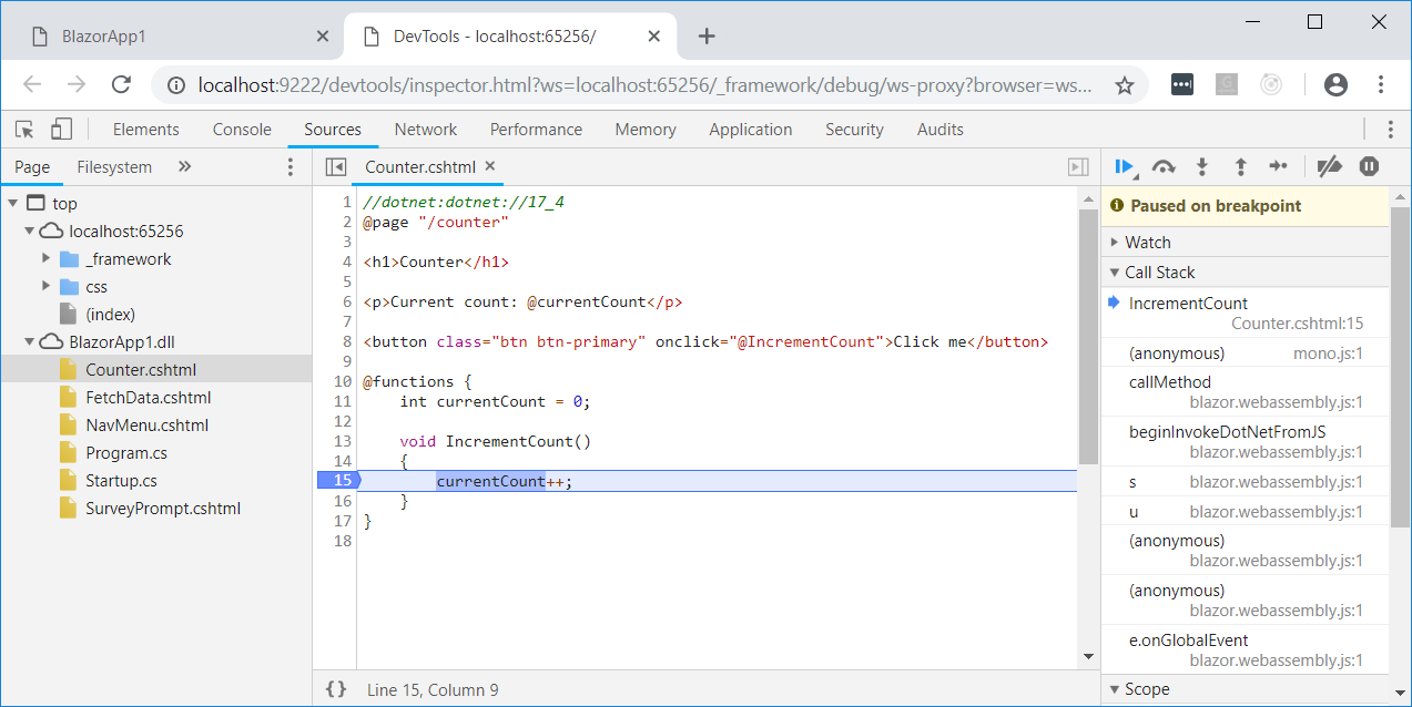 Improved Blazor debugging
