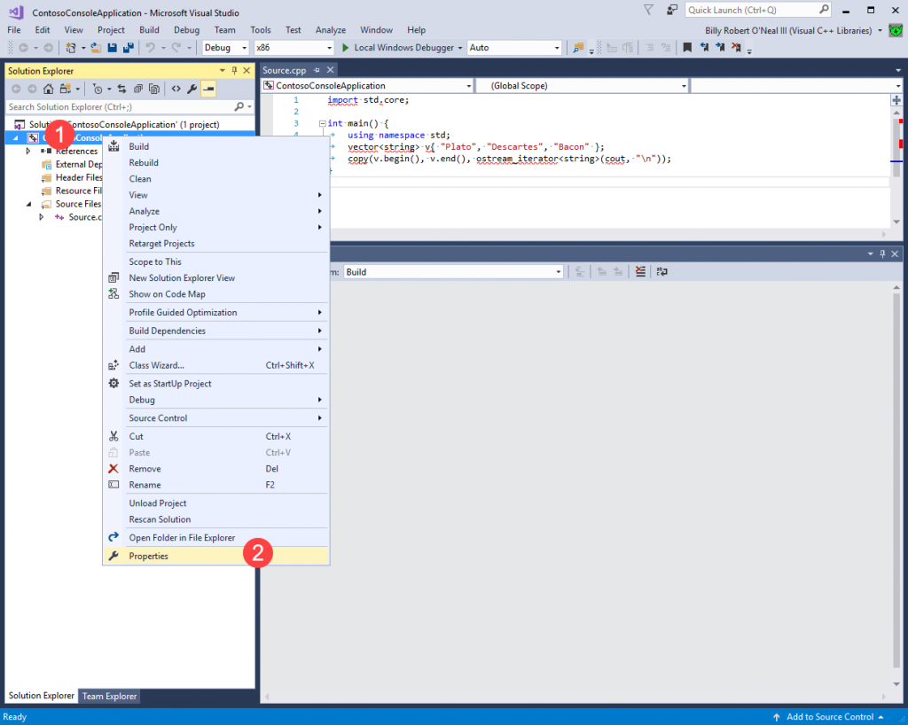 Open Project Properties